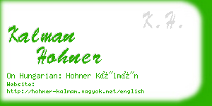 kalman hohner business card